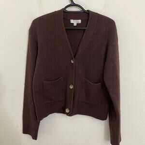 Thakoon Brown Button Up Cardigan With Pockets Size S